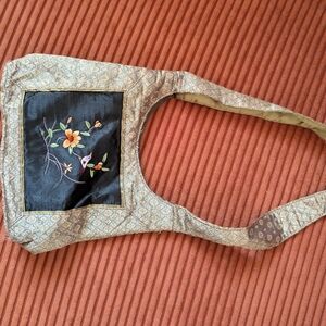 Embroidered Floral Shoulder Bag